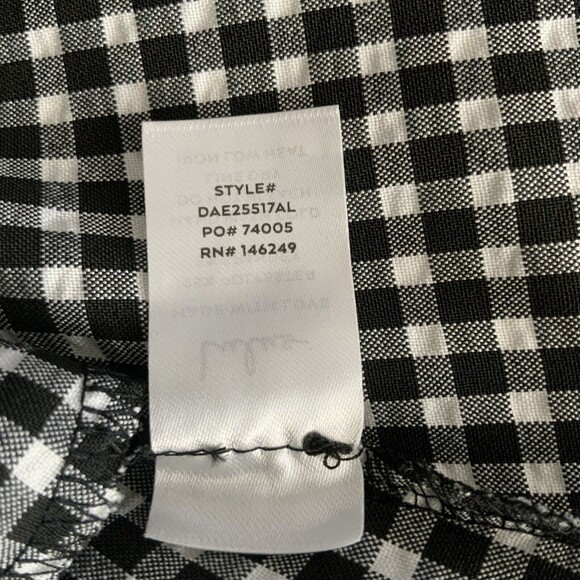 Lulu’s Gingham Maxi Drop Shoulder Dress Side Slit Black White  XL - Picture 8 of 10